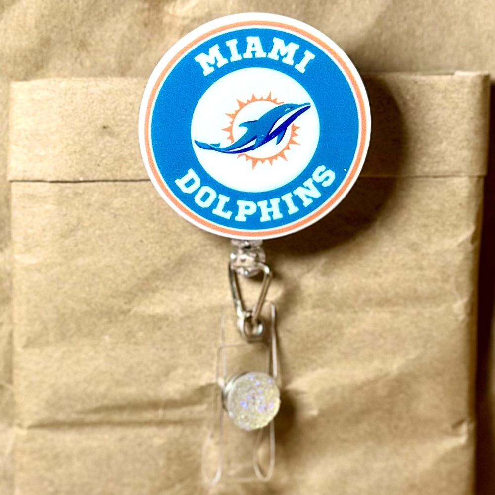 Miami Dolphins Retractable Badge Holder